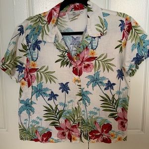 Vintage printed linen Hawaiian Shirt